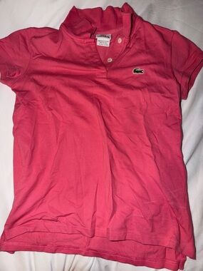 Lacoste Hot Pink Polo with Green Crocodile
